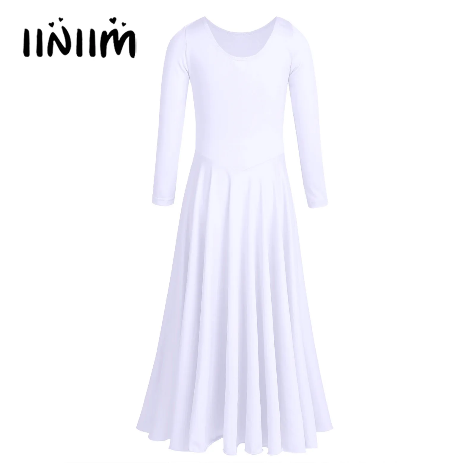 

iiniim Kids Girls Formal Ballet Tutu Dance Dress Gymnastics Leotard for Kids Praise Dance Costumes Modern Liturgical Dance Wear
