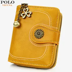 VICUNA POLO короткий дизайн модный кожаный женский кошелек большой емкости женский держатель для карт кошелек многофункциональный кошелек для