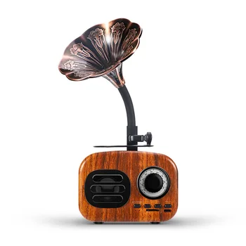 

Retro Wood Portable Mini Bluetooth Speaker Wireless Loudspeaker Outdoor Speaker Sound System TF FM Radio Music Subwoofer EX99
