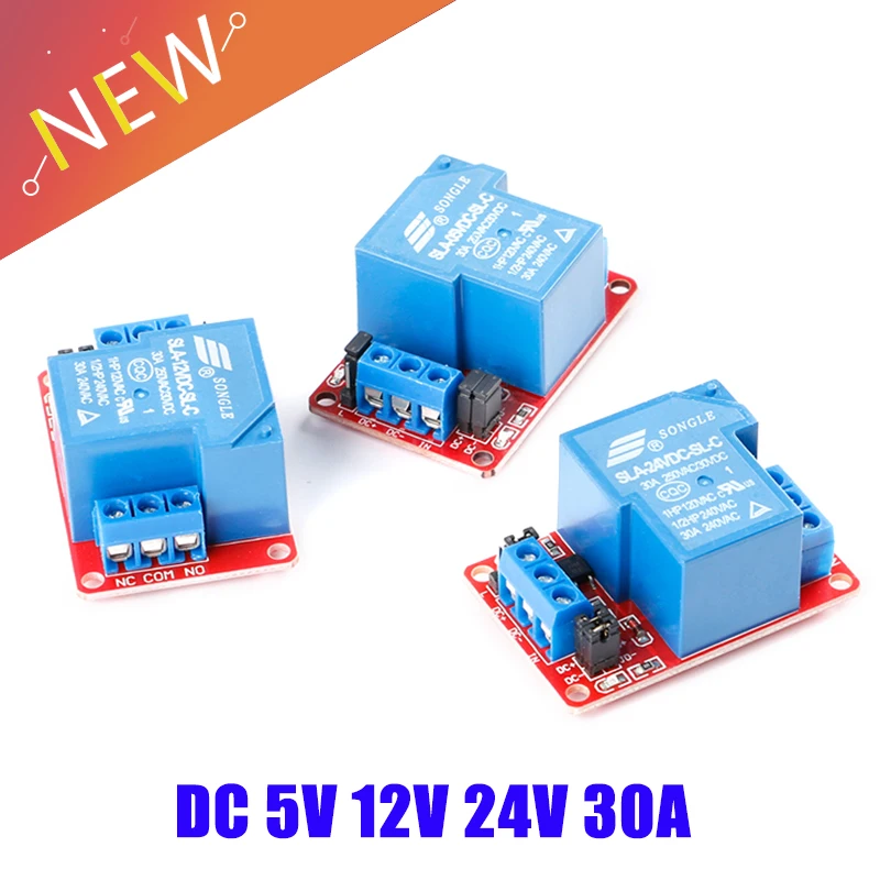 DC 5V 12V 24V 30A High Power 1 Channel Relay Module With Optocoupler