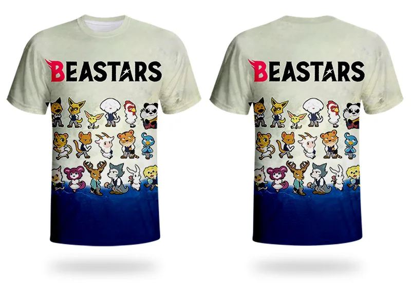 Новинка, WHOSONG 3D футболка с аниме BEASTARS, популярная одежда для мальчиков и девочек с изображением японских животных, уличная одежда для мужчин и женщин