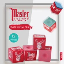 

Original MASTER Billiard Chalk Oil Dry Chalk Pool Cue Chalk 12 Pieces Snooker Cue Black 8 Green Red Blue Chalk Durable Accessory