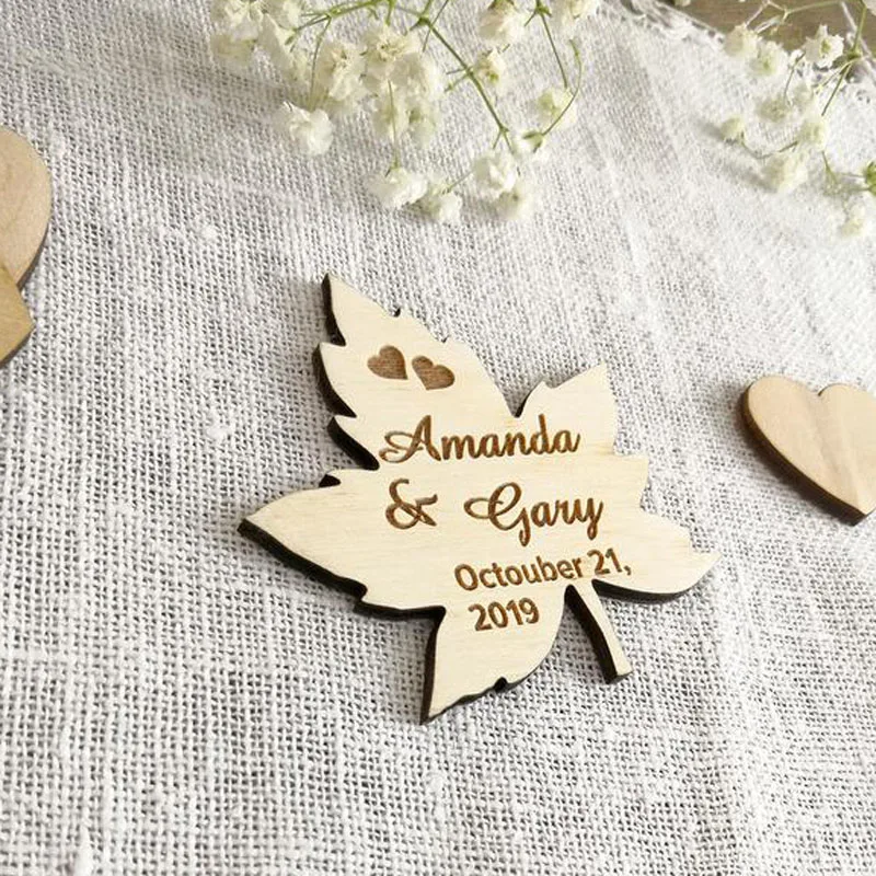  Fall Leaf Save The Date Wood Save The Dates Magnet Wedding Invitation Wedding Favors Fall Wedding M - 4.0002E+12