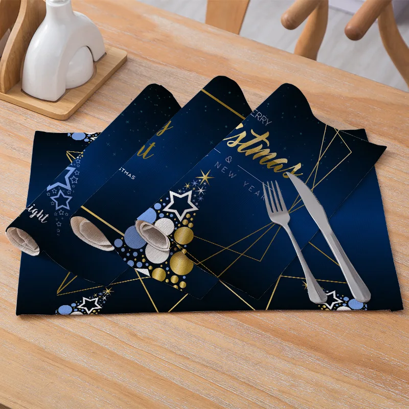 

Winter Printed Square Placemat Table Mat Coasters Place Mats For Dining Table Adornos De Mesa De Comedor Linen