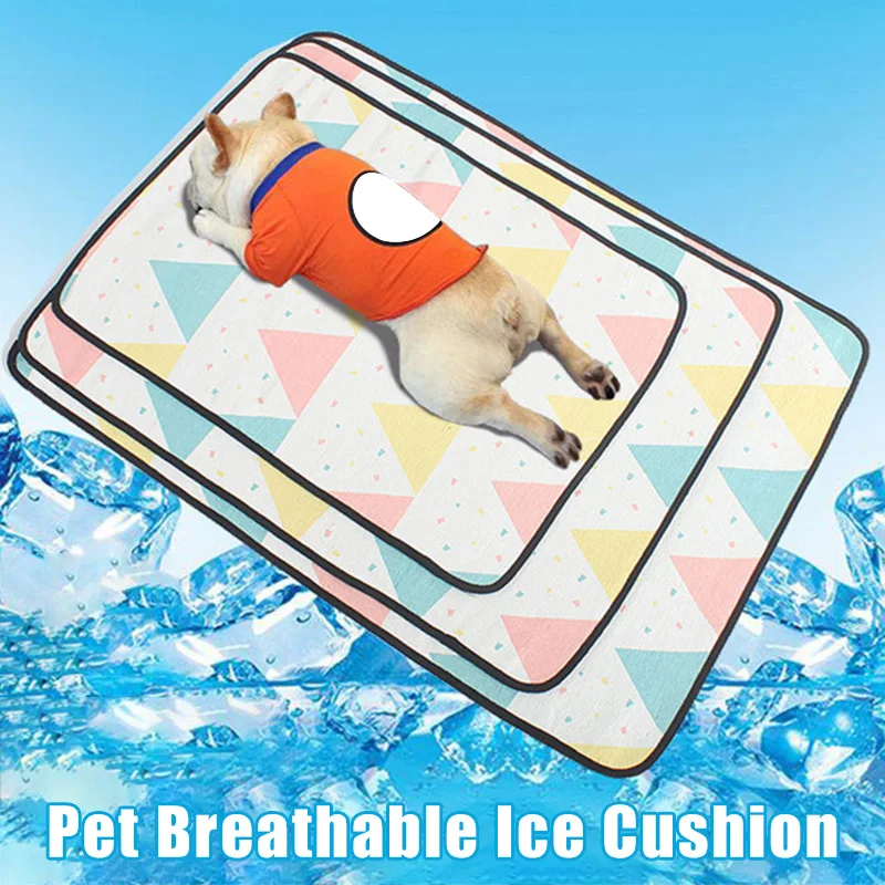 Esterilla de hielo para mascotas, tapete de enfriamiento de malla transpirable de doble cara, esterilla para dormir para perros y gatos, almohadilla de Manta, suministros para mascotas