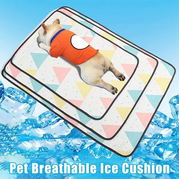 

Newly Summer Pet Ice Silks Cooling Mat Breathable Mesh Double-side Usable Dog Cat Sleeping Mat Blanket Pad Pet Supplies