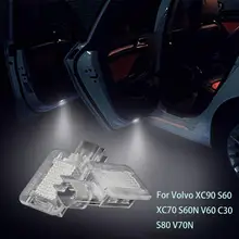 Для двери Volvo свет для S80 V70N XC70 S60 XC90 S60N V60 C30 Авто Добро пожаловать Свет Двери Светодиодные проекционные лампы лазер