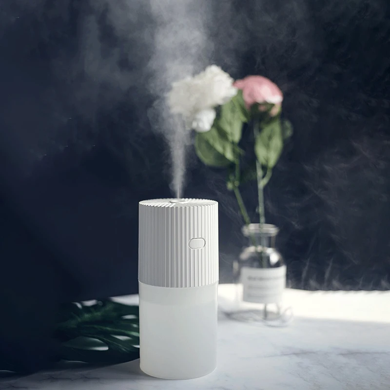 Home Appliances 300ML White Ultrasonic Humidifier with LED Lamp USB Car Mist Maker Aroma Diffuser Mini Air Humidifier for Office