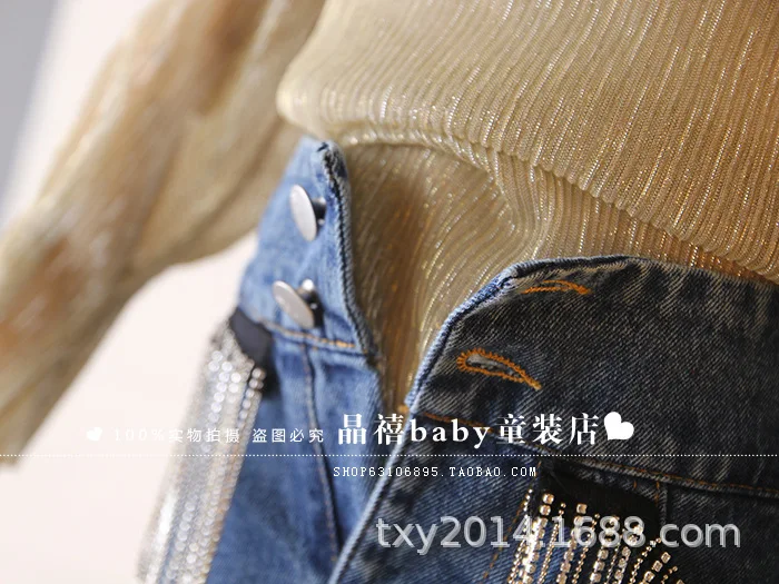 Детские джинсы коллекция года, новые осенние свободные джинсовые штаны ...