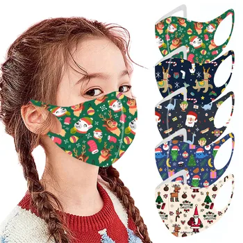 

1pc Unisex Face Mask Protect Foggy Haze Anti-spitting Kids Cotton Mouth Bandanas Protective Fabric Facial Mask Santa Маска#YL5