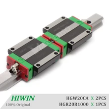 HIWIN HGW20CA 1000mm Linear Guideways Blocks Carriage HGR20 Linear Guide Rail High Precision CNC Parts for Machine z axis 100% original hiwin 2 pcs hiwin linear guide hgr20 750mm linear rail with 4 pcs hgh20ca linear bearing blocks for cnc parts