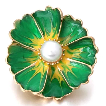 

10pcs/lot Vocheng Gingersnaps 4 Colors Flower 18mm Metal Snap Button Jewelry For DIY Bracelet VN-2049*10