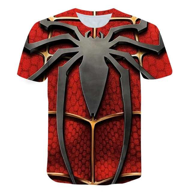 Hot sales Spider man T-Shirt Marvel Cartoon Fun Short Sleeve Shirt Boys Girls Street Fashion Harajuku Hot movie Children's Tops T-shirt-X282