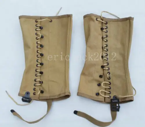 Military Equipment WWII US ARMY MILITARY CANVAS LEGGINGS LEG WRAPPINGS PUTTEE GAITERS WAR REENACTMENTS