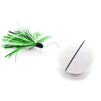 

Cat Toy Ball USB Rechargeable Electric Pet LED Rolling Flash Ball Funny Toy Feather Replaceable Pet Toy