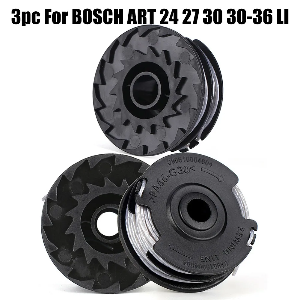 3pc For BOSCH ART 24 27 30 30 36 LI Strimmer Trimmer Line Spool Feed 6m 1.6mm Replacement