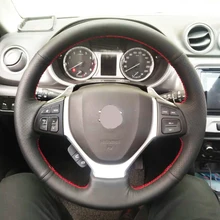 High Quality cowhide Top Layer Leather handmade Sewing Steering wheel covers protect For Suzuki CELERIO S-CROSS SX4/Vitara