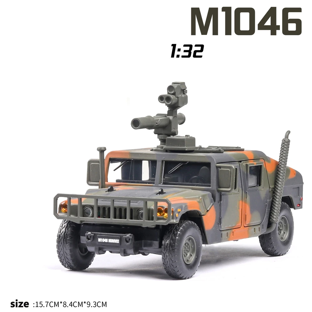 1:32 Hummer M1046 армейский бронеавтомобиль музыкальная с подсветкой машина литые игрушечные машинки горячее колесо модель автомобиля металлический корпус