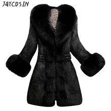 JAYCOSIN, индивидуальное цветное пальто для женщин, пальто из искусственного меха, элегантная Толстая теплая Модная верхняя одежда, длинная куртка из искусственного меха, дропшиппинг#0924