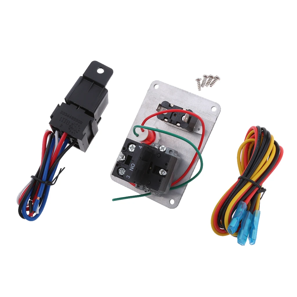 DC 12V Ignition Switch Panel 3 Position Engine Start Push Button LED Toggle for Racing Car Truck (Red)