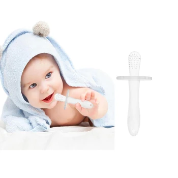 

Infant Baby Safe Silicone Teether Stick Toddler Chew Toothbrush Dental Care Pacifier Clip Baby Silicone Teether Chew Toy