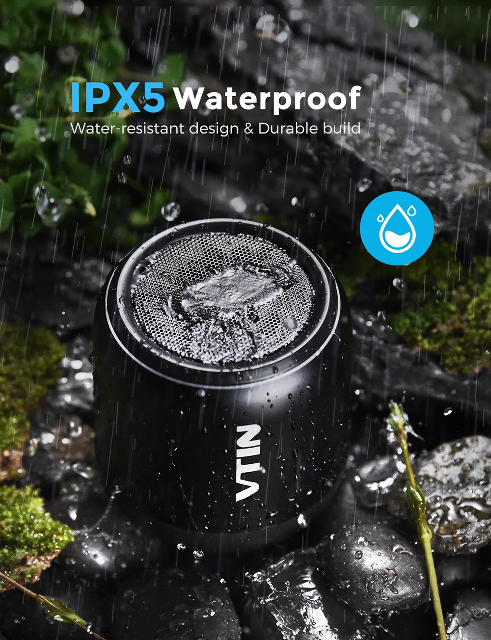 Original VTIN BH173 8W Bluetooth Speaker Waterproof Wireless Speaker With Stereo Sound 8H Playing Time For Outdoor For Phone PC (2)