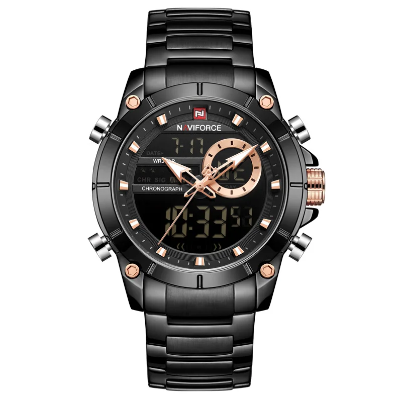NAVIFORCE Топ люксовый бренд мужские часы кварцевые мужские часы дизайн спортивные часы водонепроницаемые наручные часы из нержавеющей стали Reloj Hombre - Цвет: BB