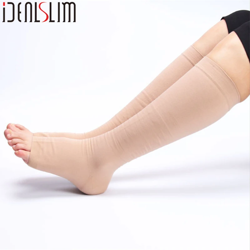 Медицинские компрессионные носки IDEALSLIM до колена длинные для поддержки голени от