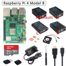 Raspberry Pi 4 Модель B комплект+ ABS чехол+ блок питания+ вентилятор+ радиатор+ HDMI дополнительно 64 32 Гб sd-карта и ридер для Pi 4