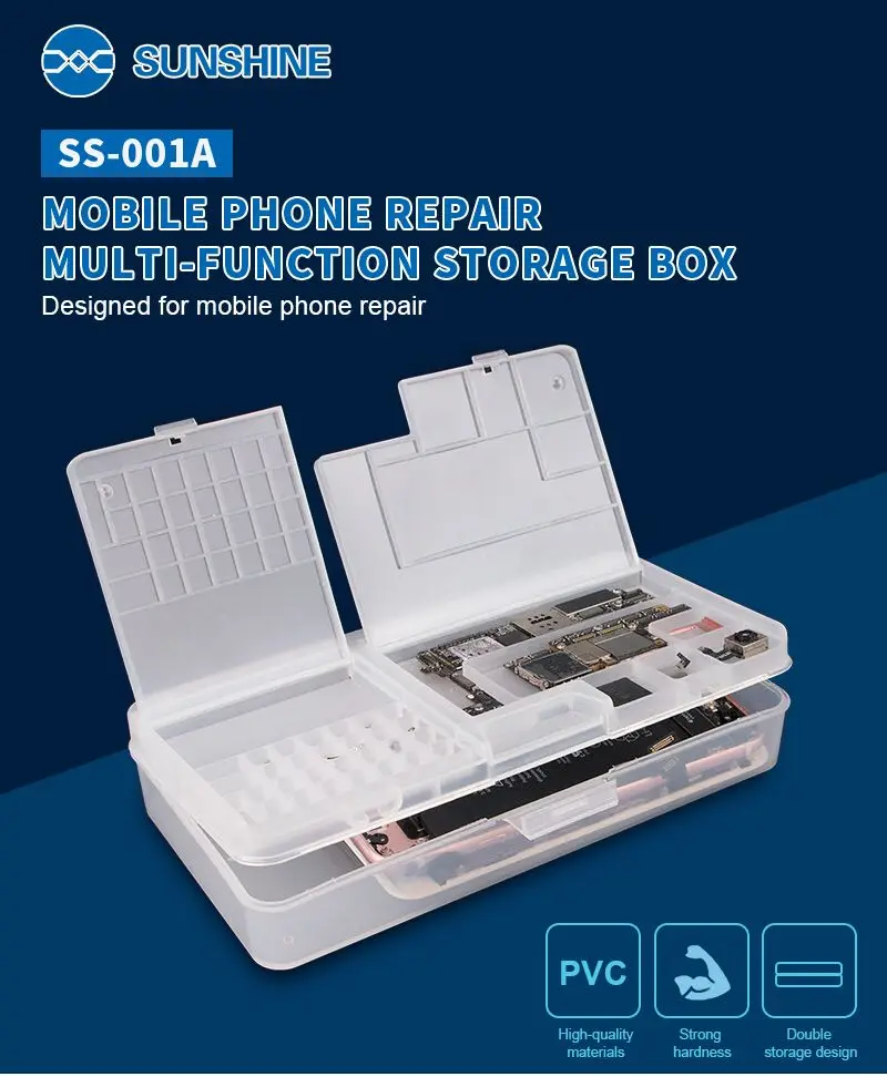 SUNSHINE SS-001A коробка для хранения многофункциональный телефон ЖК-экран материнская плата микросхема запчасти органайзер для ремонта телефона коробка для хранения