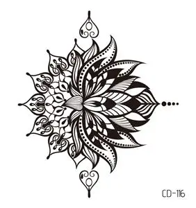 1 лист Для женщин сексуальные Руку поддельные тату серьги Henna Mandala цветок временные татуировки для девочек Красота Флора водостойкие татуировки индийские мехенди - Цвет: CD-116