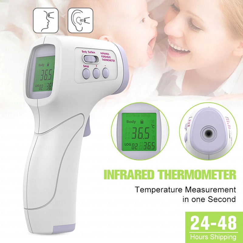 

Muti-fuction Digital LCD Body Measurement Body Forehead Infrared Thermometer Temperature Thermometer Non Contact for Fever