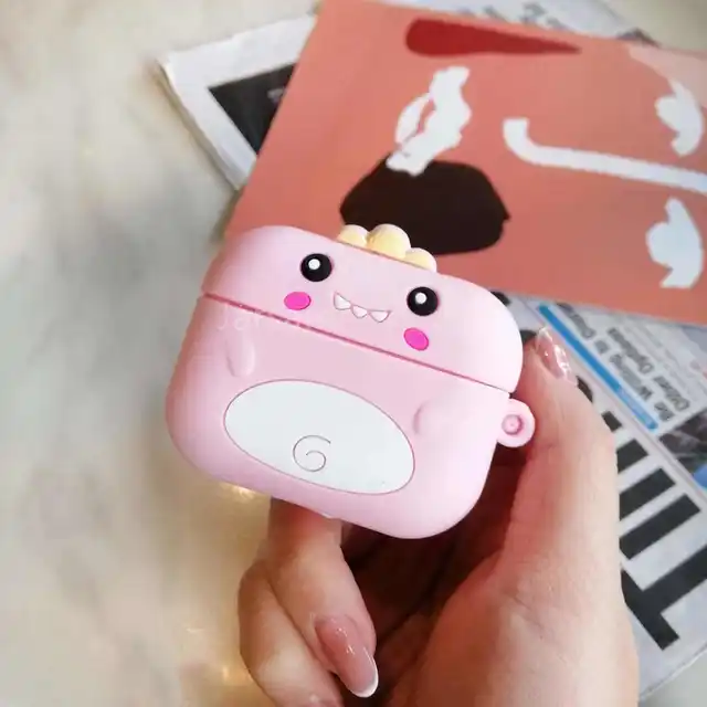 cute For airpods pro case Silicone Wireless Headphone Case Earphone For Airpods pro Case Cover accessories Protective Pinkdinosaur