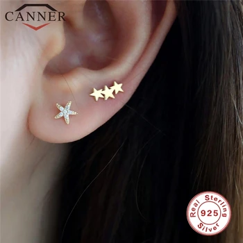 

1 PC Simple Minimalist Geometric Zircon Stud Earrings for Women 925 Sterling Silver Cute Small Stud Earings Piercing Jewelry