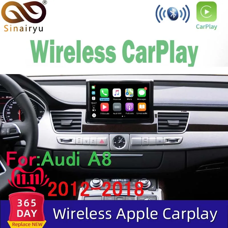 Автомобильный Apple CarPlay Android автоматический беспроводной декодер для Audi A8 MMI 2013- экран Обратный Комплект изображения