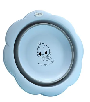

New Household Thickened Plastic Wash Basin For Baby Cartoon Folding Bathroom Foot Bath Bucket Outdoor Camping Car Accessories