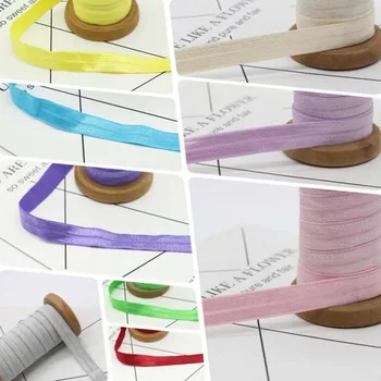 

50Yds Elastic Headbands Edge Stretch Laces Soft Elastic Ribbon Webbing Lace Trim Baby Headbands for Sewing and DIY Craft