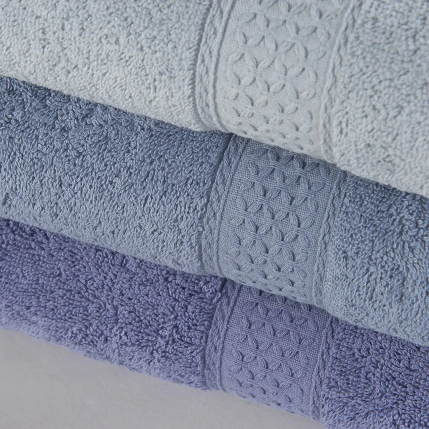 3PCS Towel Set Solid Color Cotton Large Thick Bath Towel Bathroom