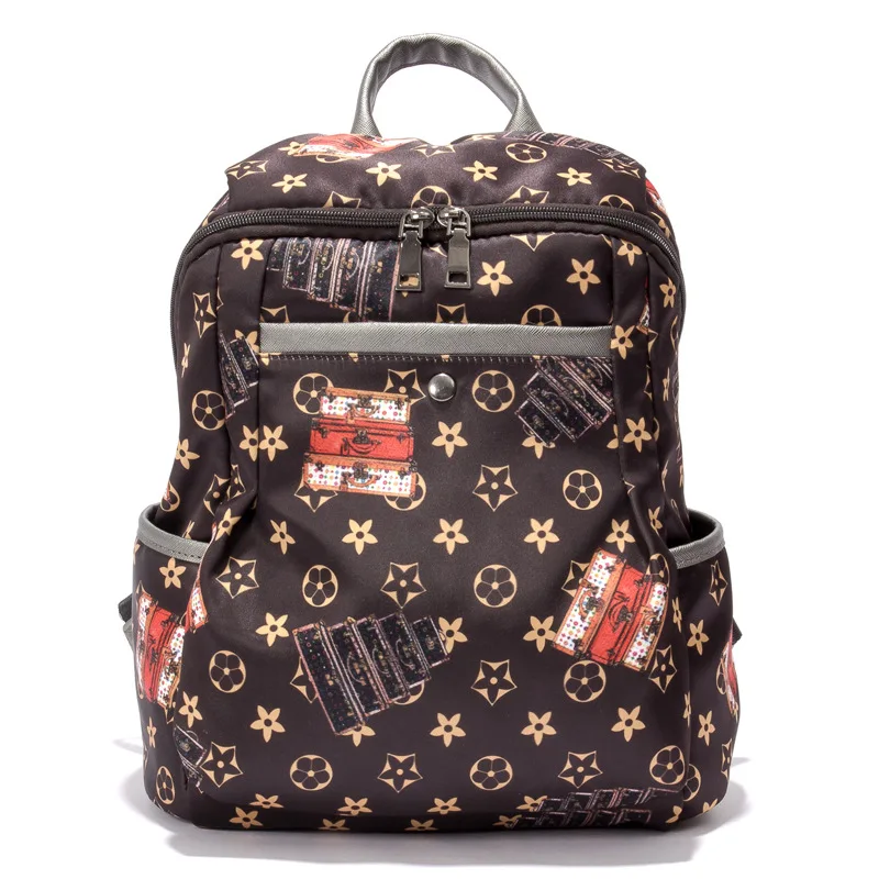 

2019 New Style Korean-style Popular Brand Backpack Women's Printed Waterproof Nylon Cloth Backpack WOMEN'S Fashion Handbag a Gen