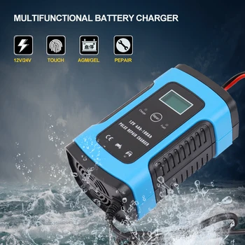 

12V 6A Full Automatic Car Battery Charger Power Repair Wet Dry Lead Acid Battery Digital LCD Display