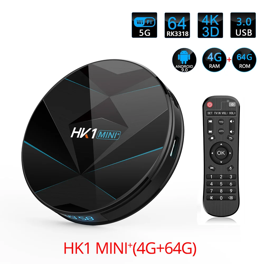 HK1MINI 4 64G Touyinger HK1 мини палка для селфи+ Android 9,0 ТВ коробка RK3318 Quad-Core 64bit Cortex-A53 2/4GB 16 GB/32 GB/64 GB 2,4G/Wi-Fi 5 ГГц Wi-Fi Bluetooth H.265 4K USB - Цвет: HK1MINI 4 64G