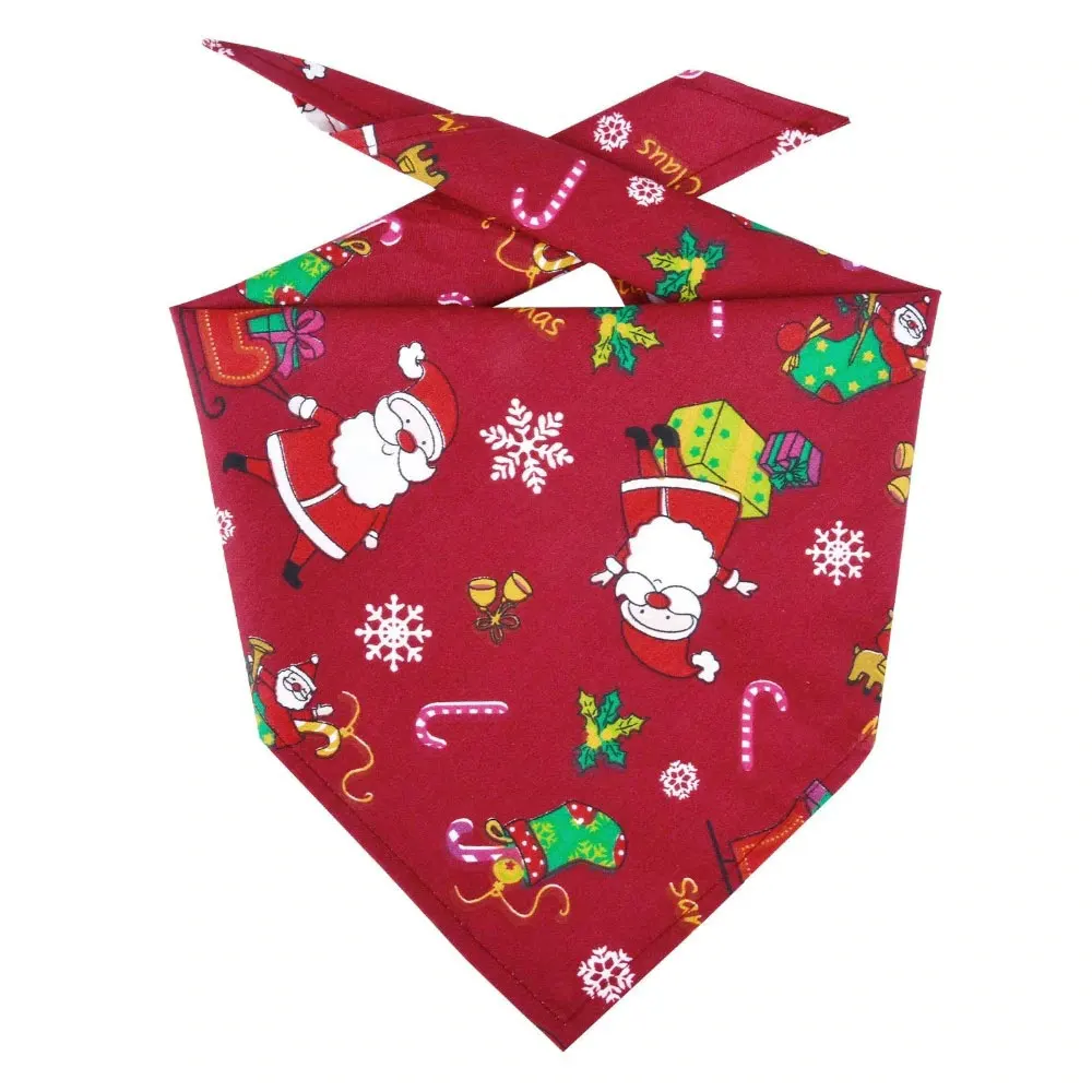 Рождественские нагрудники для домашних животных шарф моющийся уютный плед Печать щенок платок галстук-бабочка аксессуары для ухода за домашними животными треугольные бандажные воротники