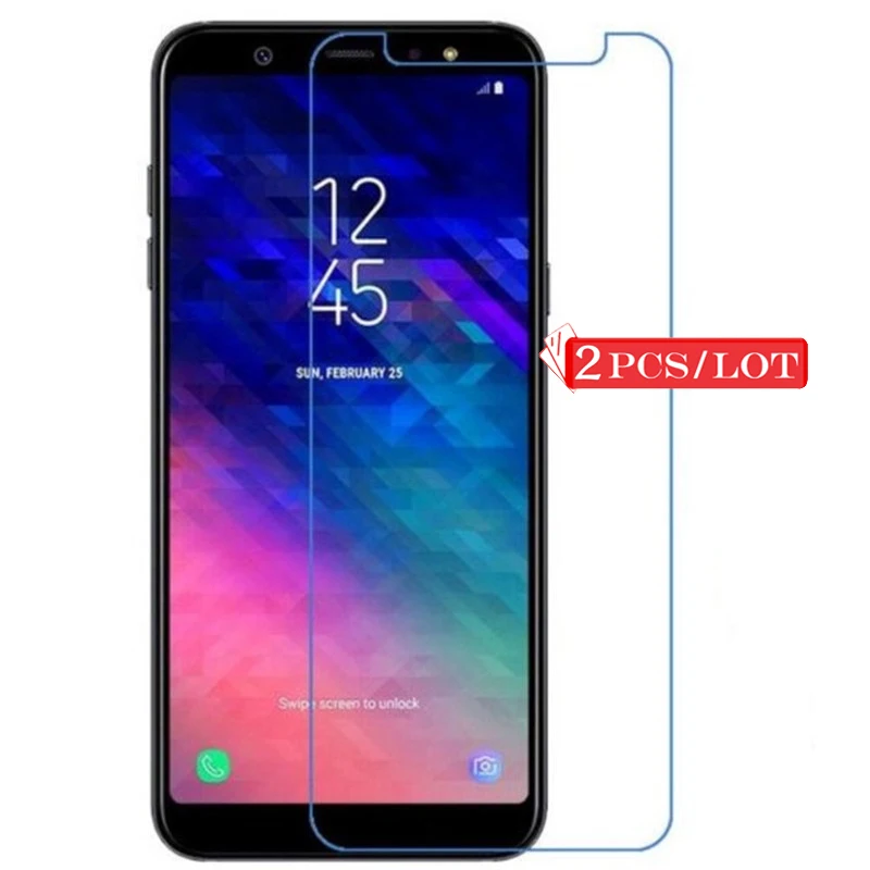 2 шт A6 закаленное стекло для samsung Galaxy 2018 протектор экрана A8 Plus A7 sansung A6Plus 6A защитное