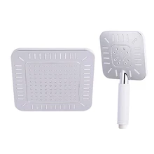 ABS Plastic Square Chrome Faucet Accessories Big Rainfall Rotatable Shower Head Combo Bathroom 5 Functions Hand Shower Head Set