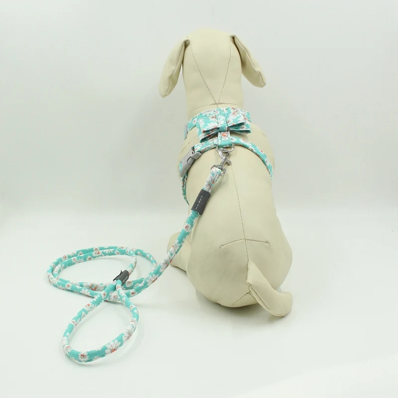 Pet Harness And Leash Set Reflective Dog Japanese Style Polyester Adjustable Leading Suit