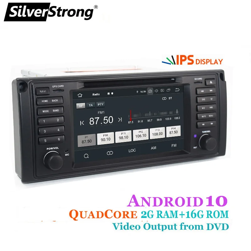 Автомагнитола SilverStrong с Android 10 0 ips 7 дюймов автомобильный DVD для BMW E53 E39 X5 4 Гб ОЗУ 64