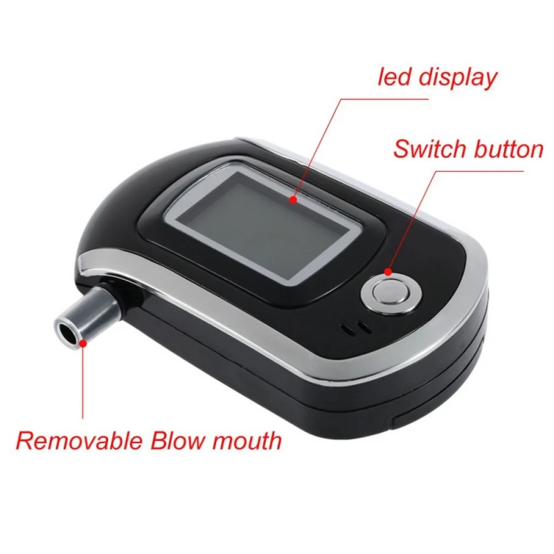 Professional Digital Breath Alcohol Tester Breathalyzer with LCD Dispaly with10 Mouthpieces AT6000 Hot Selling dfdf