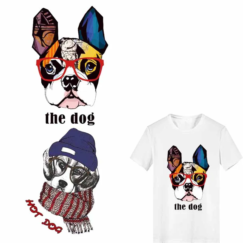 

Iron on Transfer Letter Dog Patches for Clothing DIY T-shirt Applique Heat Transfer Vinyl Ironing Stickers Stripes on Clothes