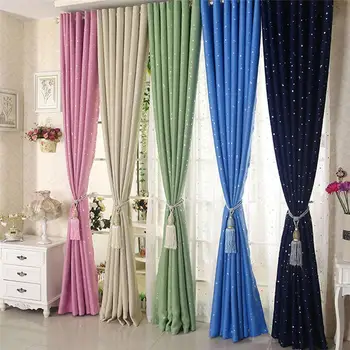 

Star Print Curtain Panel Window Balcony Room Divider Curtain Multicolors