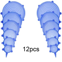 6/12 шт Силиконовые стрейч крышки Универсальная крышка Силиконовая Чаша Пот крышкой силиконовый чехол Пан Пособия по кулинарии Еда свежий крышка чехол для микроволновой печи